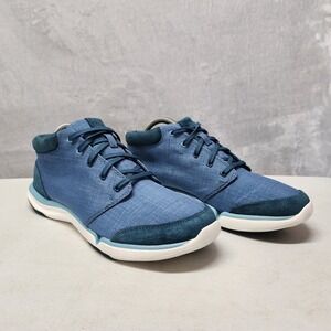Teva Ankle Boots Womens Size 9.5 Blue Canvas Suede Lace Up Wander Legion Comfort
